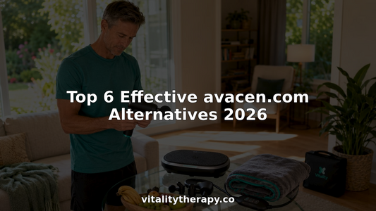 Man testing various therapy devices at kitchen table