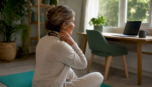 Adult adjusting neck therapy device at home