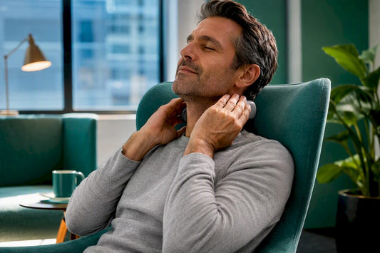 Professional using a neck therapy device
