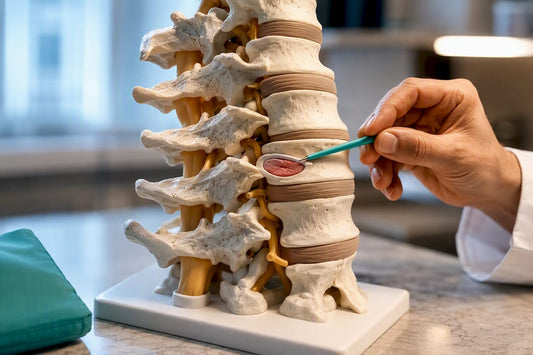 Cervical spine model showing disc anatomy